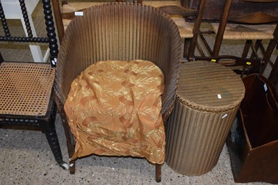 Lot 317 - A Lloyd Loom bedroom chair together with a...
