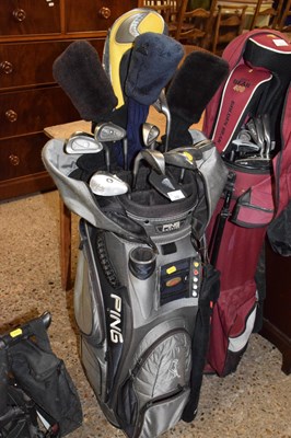 Lot 332 - A Ping golf bag together with a selection of...