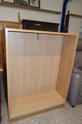 Lot 348 - A modern light wood finish bookcase width...