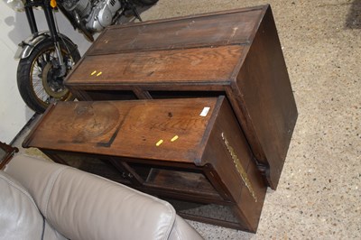 Lot 350 - A vintage oak display cabinet