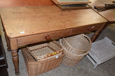 Lot 352 - Vintage pine side table, length approx 142cm