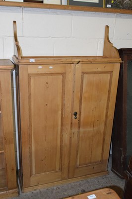 Lot 362 - Vintage waxed pine cabinet or linen press,...