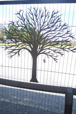 Lot 127 - Decorative metal silhouette of a tree, width...