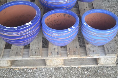 Lot 145 - Set of three graduated glazed planters