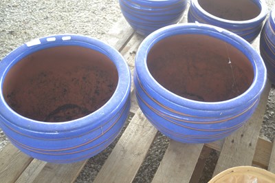 Lot 146 - Two glazed planters each approx 36cm diameter