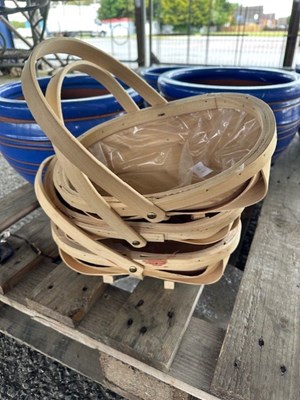 Lot 146A - 3 small wooden Fruit Trugs