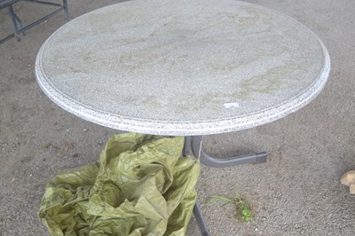 Lot 149 - A circular metal framed garden table, approx...