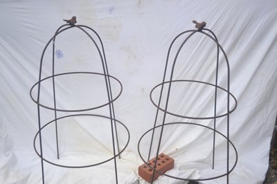 Lot 156 - Pair of large metal garden cloches with...
