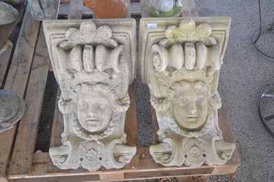 Lot 161 - Pair of composition moulded corbels, each...