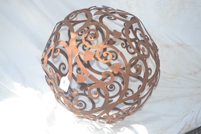 Lot 166 - A large decorative ornate metal garden ball,...
