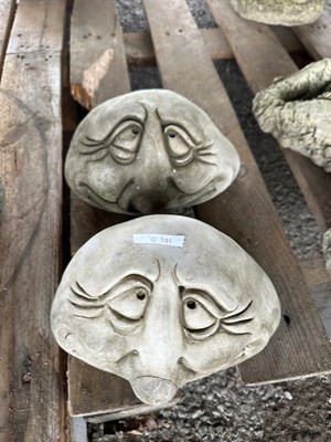Lot 161D - A pair of composition moulded faces