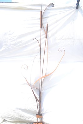 Lot 177 - Decorative metal figure formed as bullrushes,...