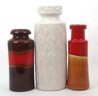 Lot 92 - Three Weat German Vases, including two lava...
