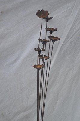 Lot 213 - An ornamental metal flower, height approx 103cm