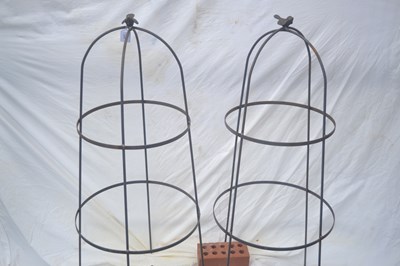 Lot 215 - A pair of cloche style with moulded bird...