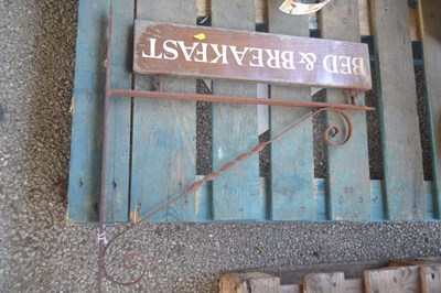 Lot 226 - Wrought iron hanger with Bed & Breakfast sign