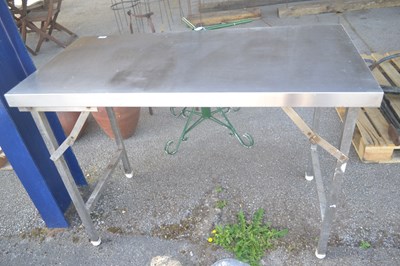 Lot 220 - A stainless steel table