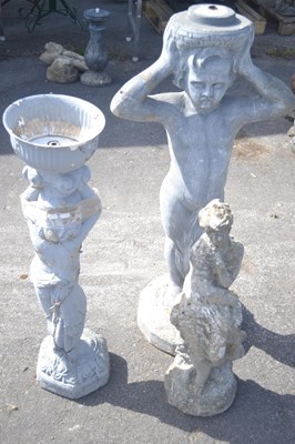 Lot 250 - Three various composition moulded water features