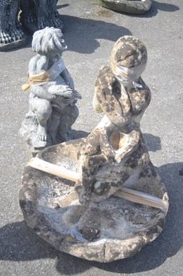 Lot 251 - Composition water feature together with a statue