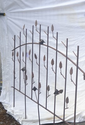 Lot 181A - A metal flower bed divider moulded with birds...