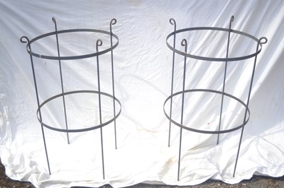 Lot 184 - A pair of metal plant supports, height approx...