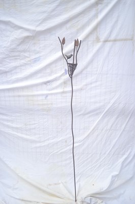Lot 196 - A metal decorative garden bird nest ornament,...