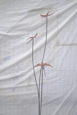 Lot 205 - Metal garden figure formed as Swallows in...