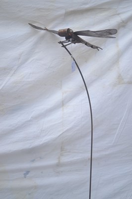Lot 211 - Large ornamental figure of a dragonfly, height...