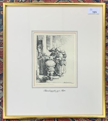 Lot 123 - After Rembrandt Van Rijn, "Beggars receiving...