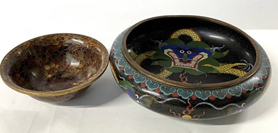 Lot 223 - A Chinese Cloisonne bowl with dragon...
