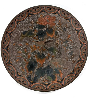 Lot 233 - A Japanese lacquer dish decorated in shades of...
