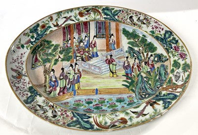 Lot 237 - A 19th Century Cantonese dish of oval shape,...