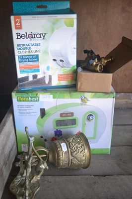 Lot 411 - Various items including clothes line, hose...
