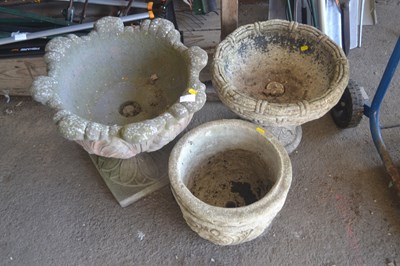 Lot 414 - Three assorted composition planters