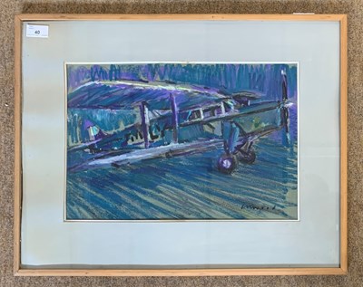 Lot 40 - Derek Inwood (1925-2012) "Plane", pastel,...