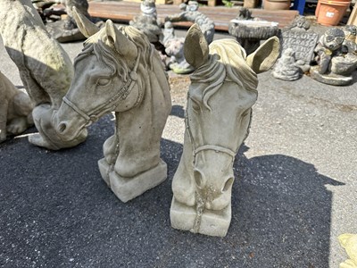 Lot 116 - Pair of composition Horses Heads
