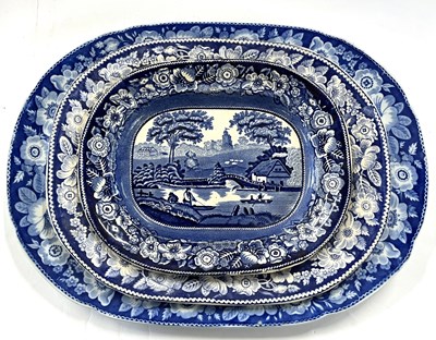 Lot 294 - A mid 19th Century pearl ware dish printed...