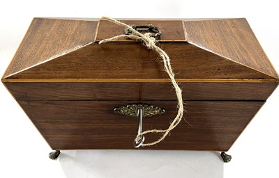 Lot 306 - A Victorian tea caddy of sarcophogus shape...
