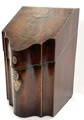 Lot 308 - A 19th Century mahogany knife box of...