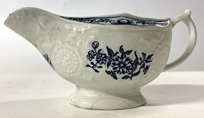 Lot 343 - A Lowestoft porcelain sauce boat circa 1770,...