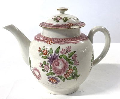 Lot 344 - A Worcester porcelain teapot with polychrome...