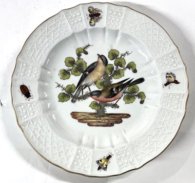 Lot 361 - A Dresden porcelain ornithological plate...