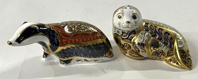 Lot 368 - Two Royal Crown Derby paperweight models with...