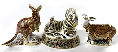 Lot 370 - A Royal Crown Derby model of  a zebra with...