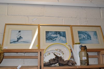 Lot 539 - A large blue and white meat plate together...