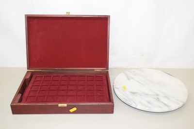 Lot 543 - A coin storage box together with a marble...
