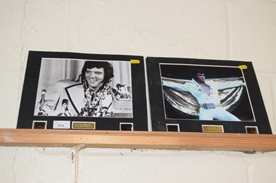 Lot 572 - Pair of mounted Elvis Presley film cells