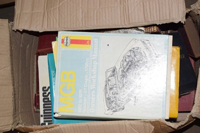 Lot 596 - Box of books including Haynes MGB Workshop...