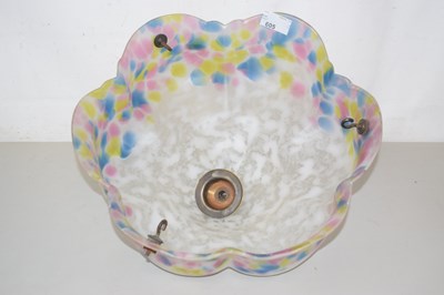 Lot 605 - Mid Century coloured glass lamp fitting