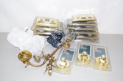 Lot 625 - Quantity of brass double socket plates and...